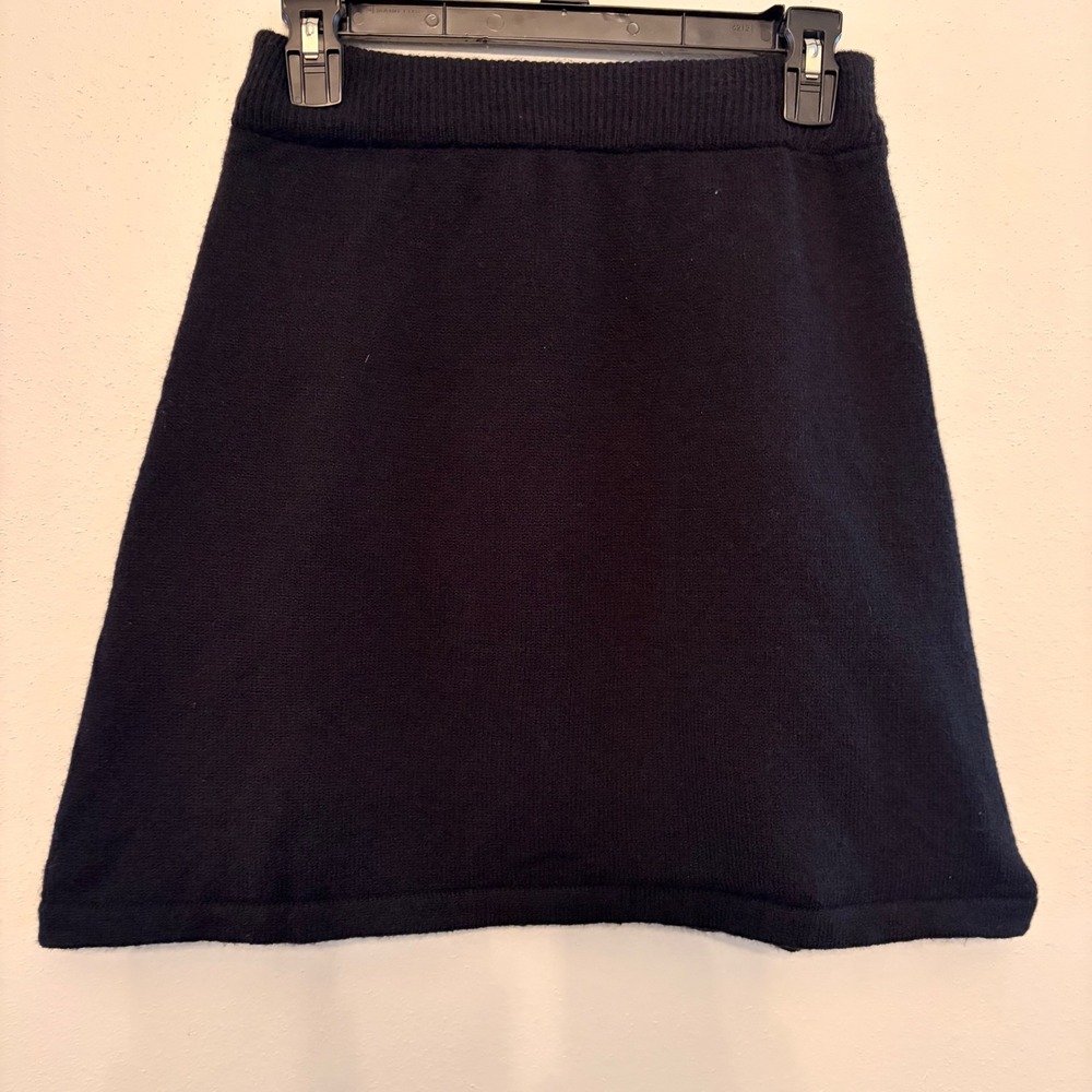 Unbranded Knit Mini Skirt Womens L Black Elastic Waist A-Line Casual BASIC